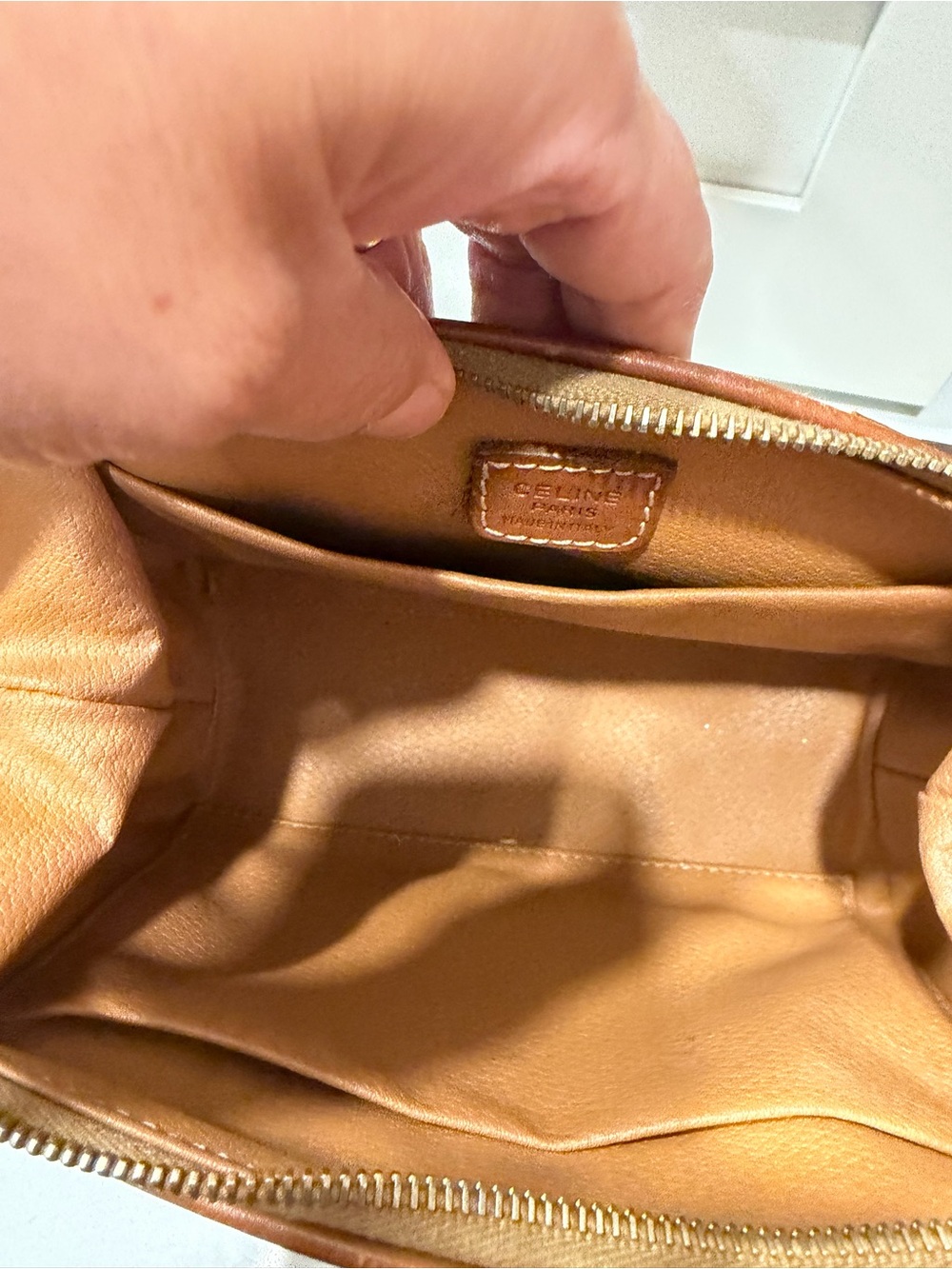 Celine Women’s Brown Monogram Toiletry Pouch with Tan Trim - Picture 3 of 10